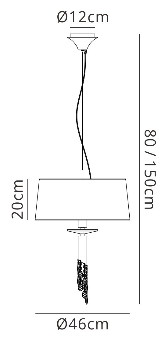 M3878/WS  Tiffany AB Crystal Pendant 3+1 Light